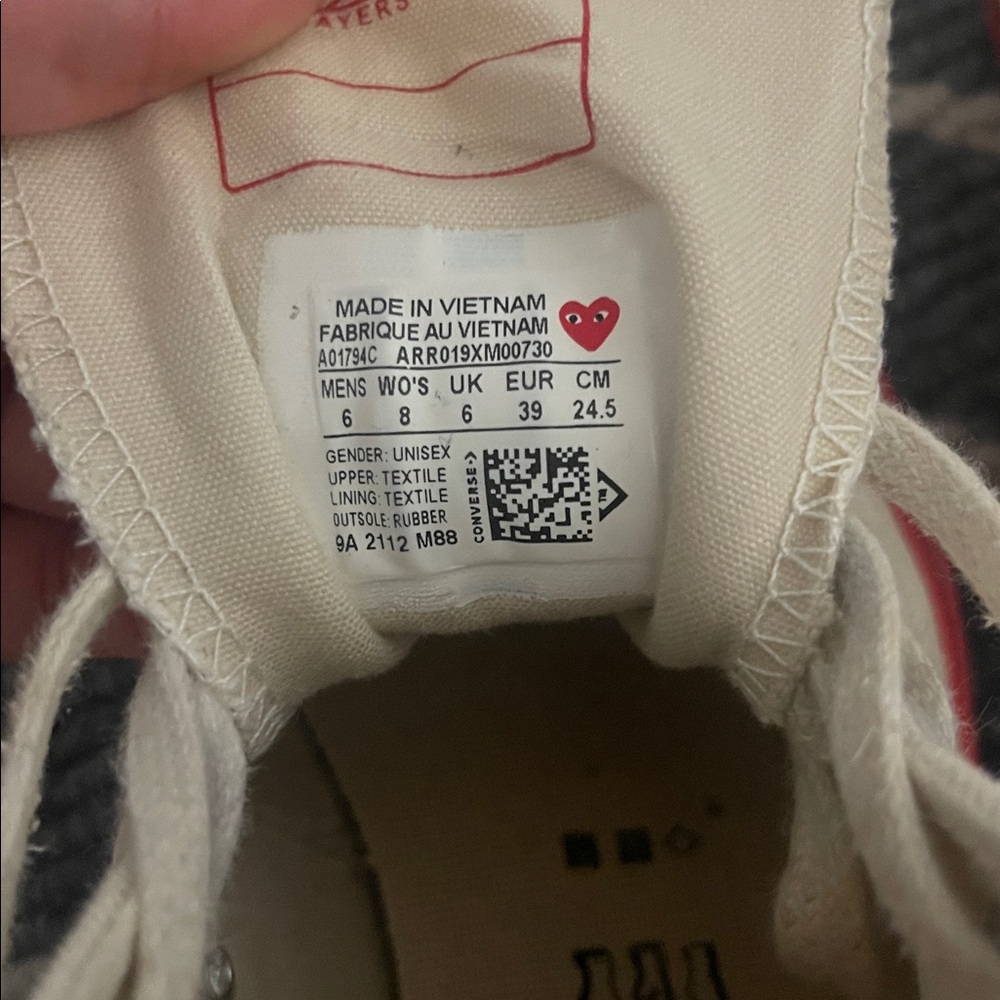 Comme des Garçons PLAY Converse Red Sole High Top - Picture 13 of 13